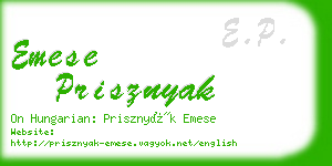 emese prisznyak business card
